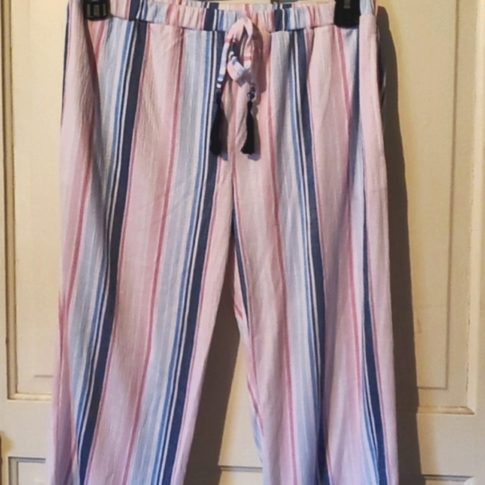 Laura Ashley Cropped Pants. Multi Stripe. Size Medium. New With Tag